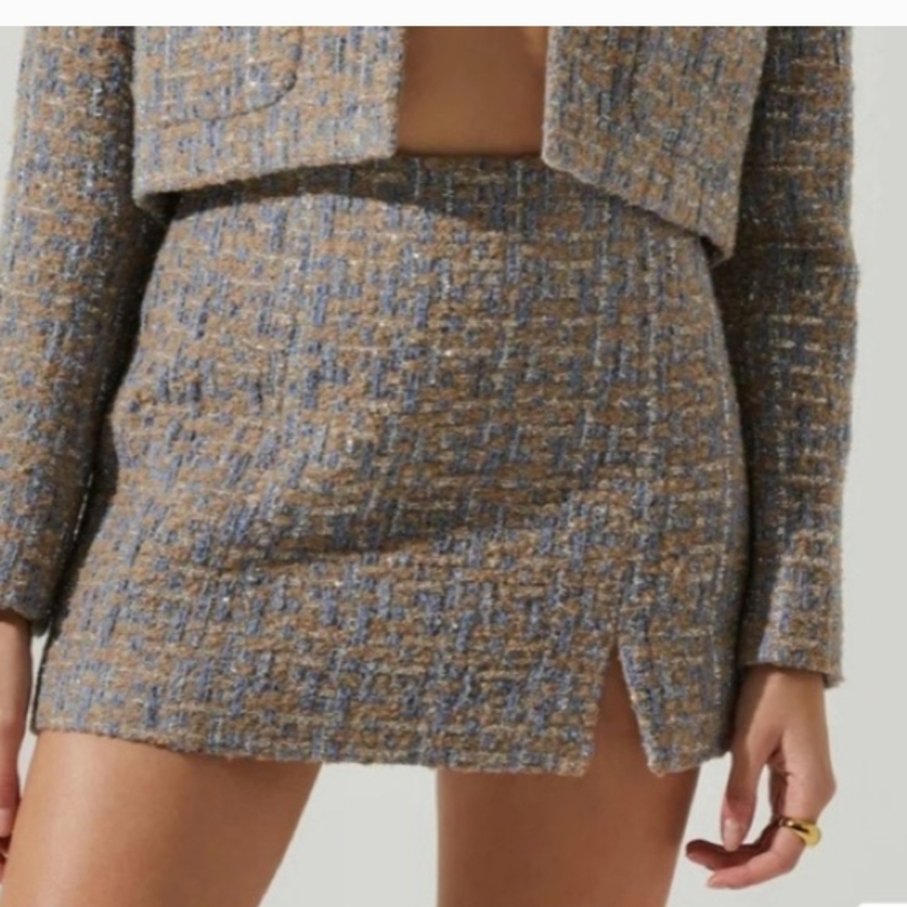 ASTR the Label Covina Tweed Mini Skirt New $148